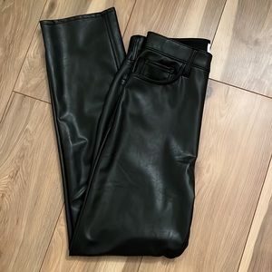 Abercrombie Vegan Leather Ankle Straight Pants